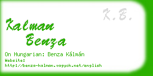 kalman benza business card
