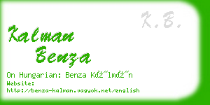 kalman benza business card